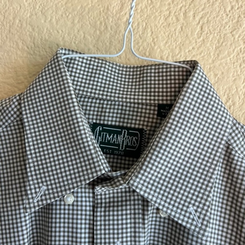 Gitman Bros Button-Down Olive Compact Twill Gingham - Regular / M